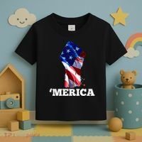 Merica USA American Flag Fist Toddler T-Shirt thumb 3