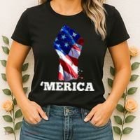 Merica USA American Flag Fist Women's T-Shirt thumb 2