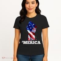Merica USA American Flag Fist Women's T-Shirt thumb 4
