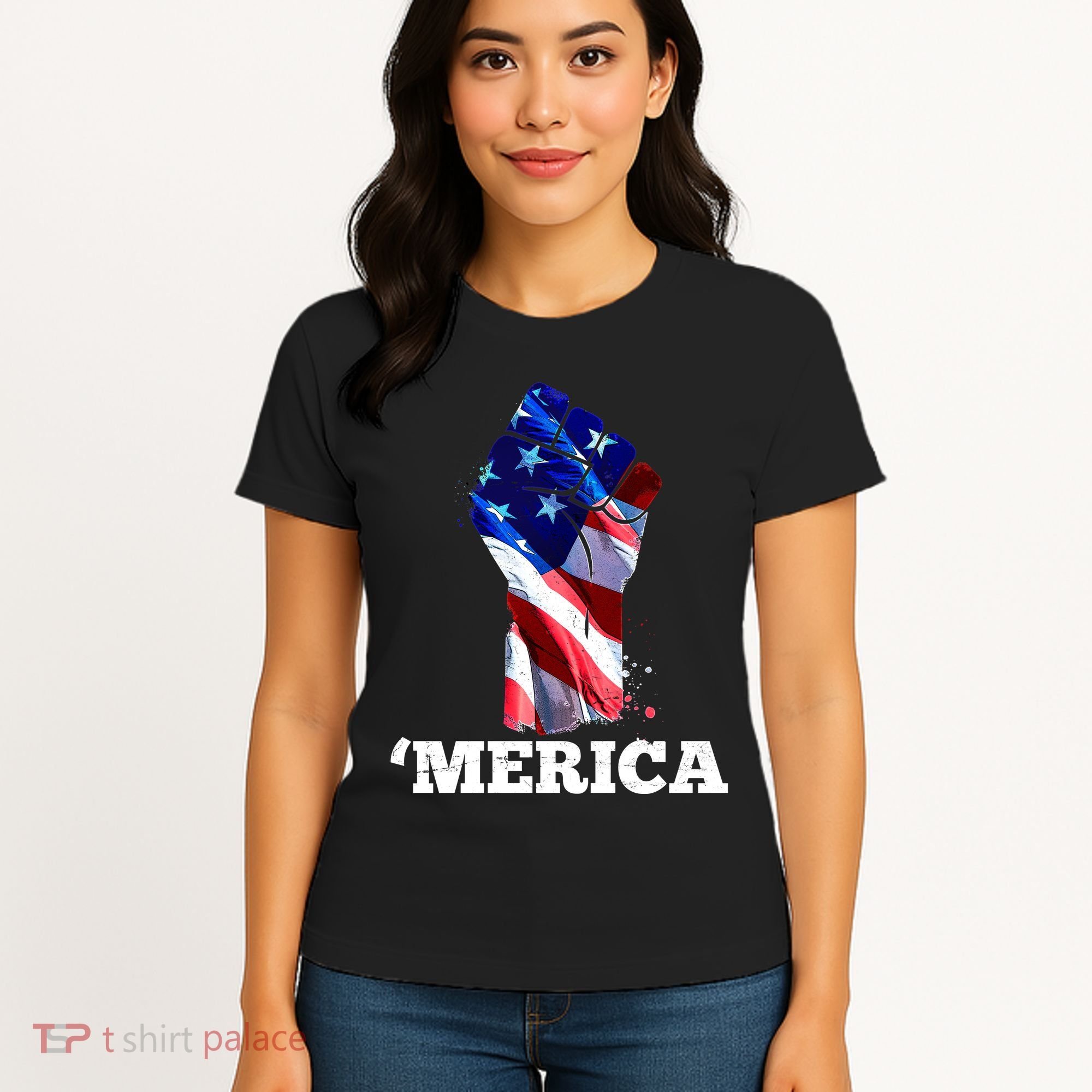 Merica USA American Flag Fist Women's T-Shirt