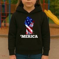 Merica USA American Flag Fist Kids Hoodie thumb 3
