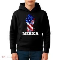 Merica USA American Flag Fist Kids Hoodie thumb 4