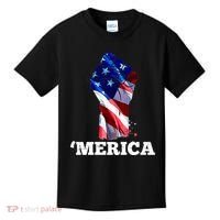 Merica USA American Flag Fist Kids T-Shirt thumb 0
