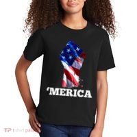 Merica USA American Flag Fist Kids T-Shirt thumb 2