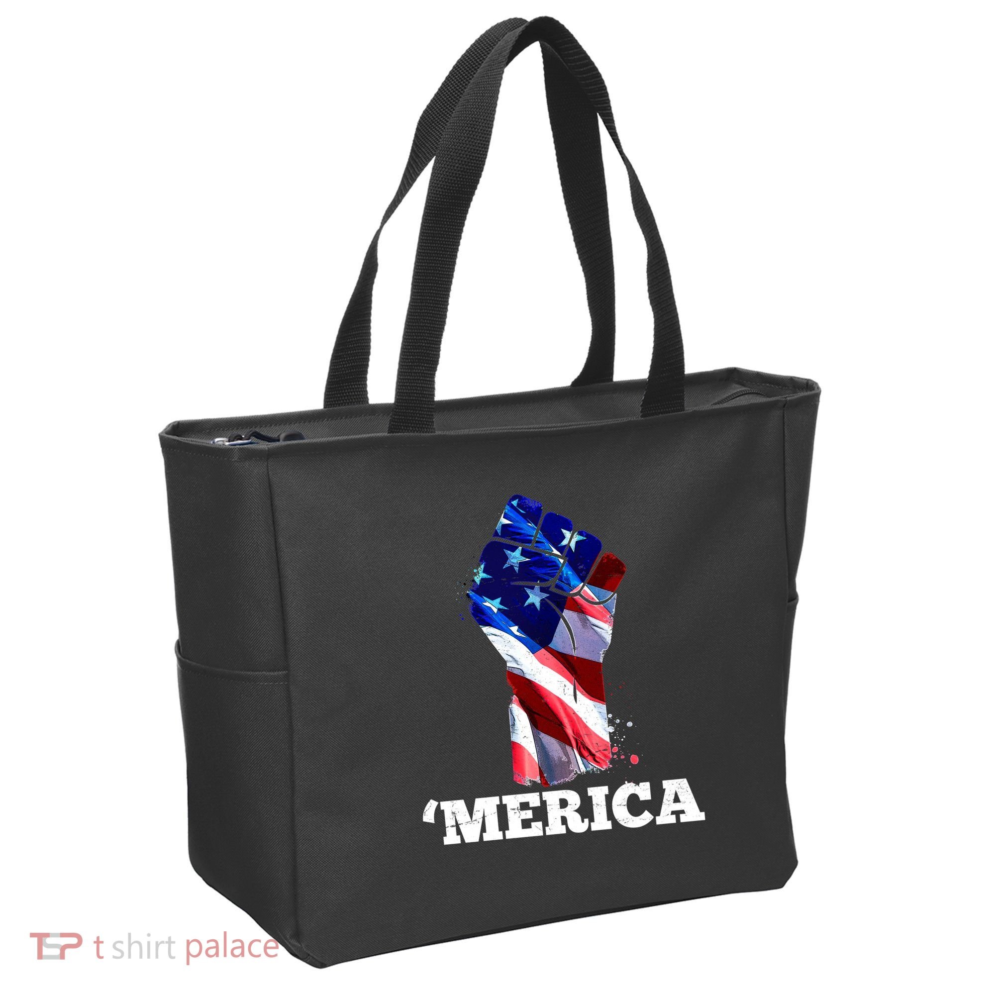 Merica USA American Flag Fist Tote Bag