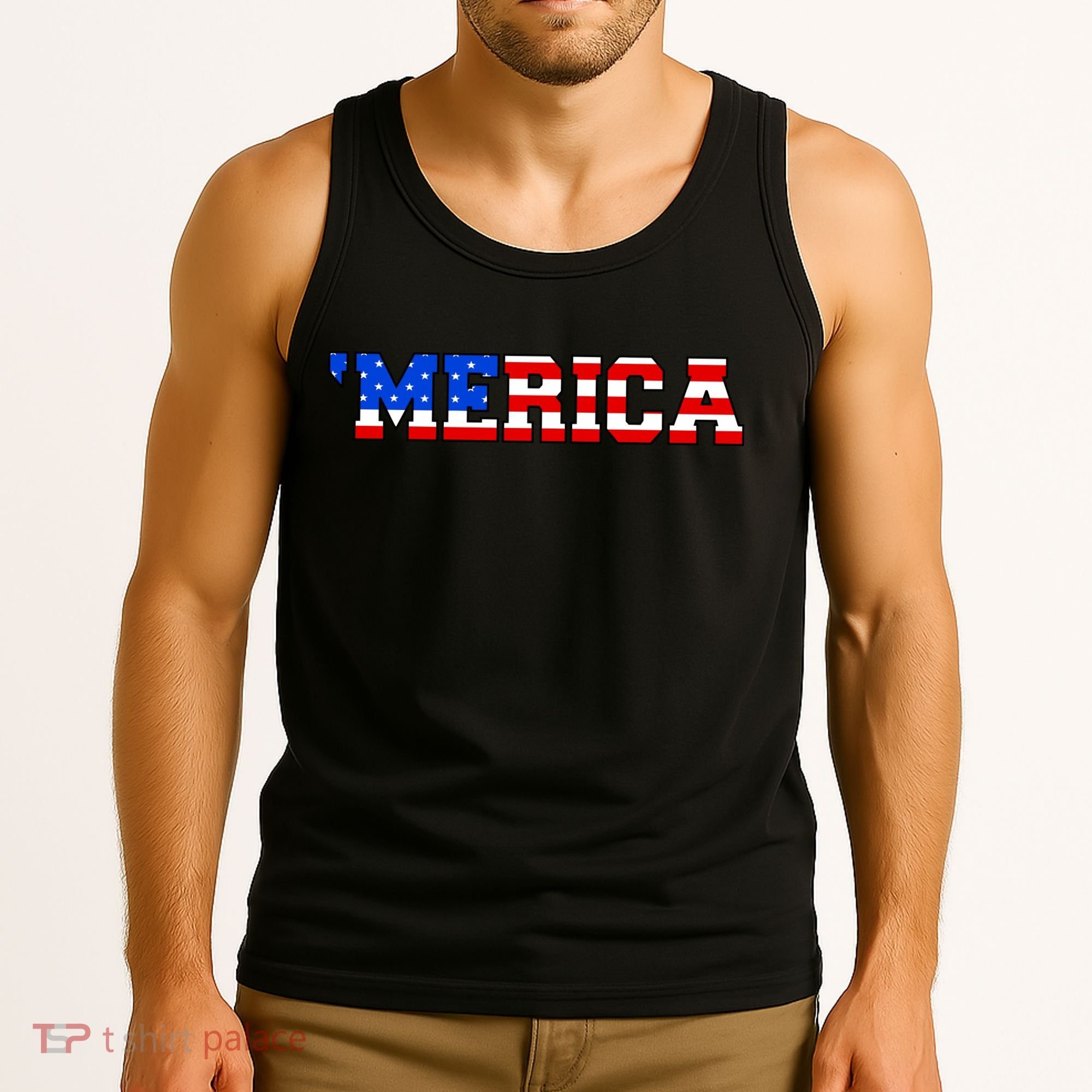 Merica USA Logo Tank Top