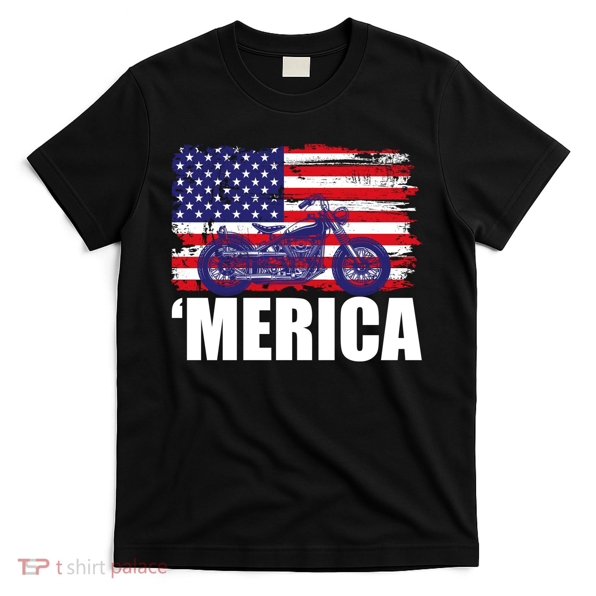 Merica USA Motorcycle  T-Shirt