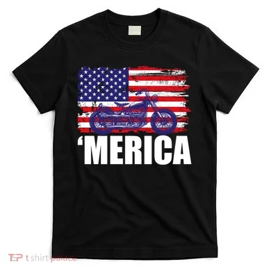 Merica USA Motorcycle  T-Shirt
