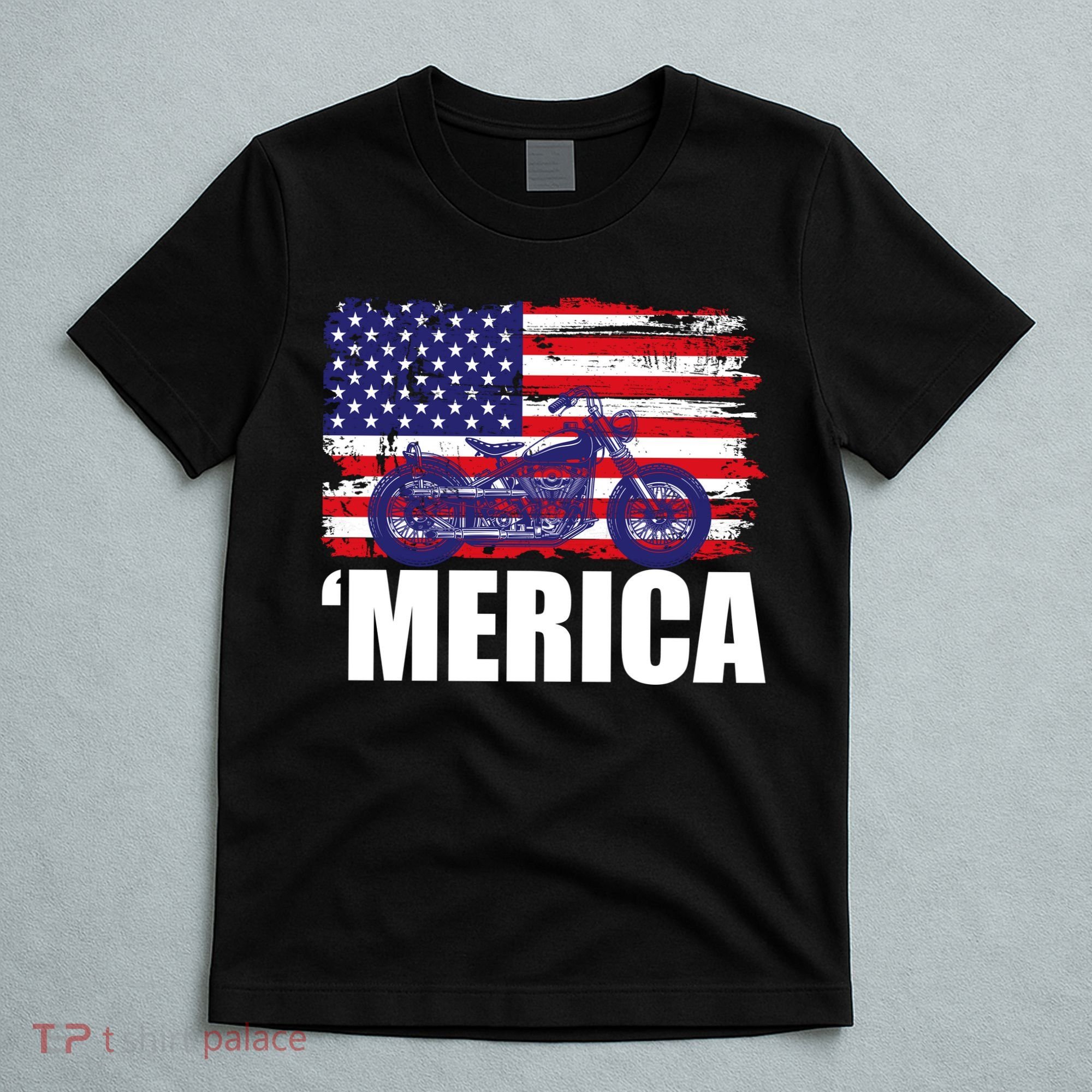 Merica USA Motorcycle  T-Shirt