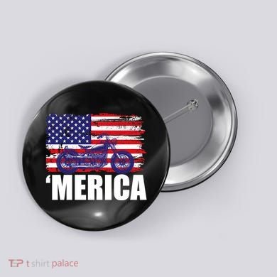 Merica USA Motorcycle  Button