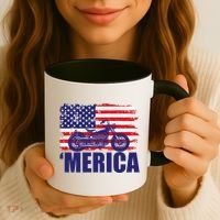 Merica USA Motorcycle  Coffee Mug thumb 3