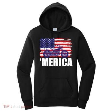 Merica USA Motorcycle  Women's Hoodie