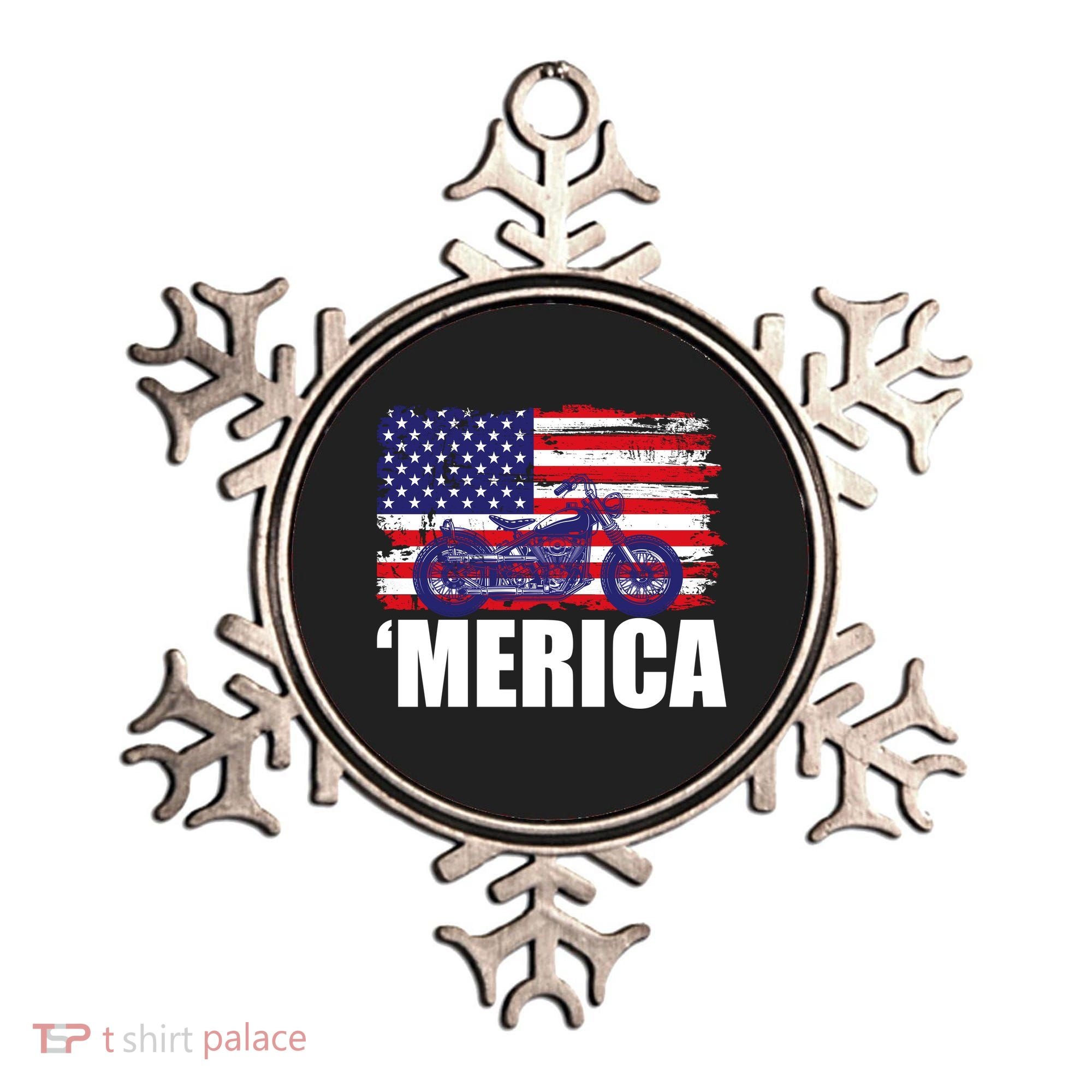Merica USA Motorcycle  Ornament