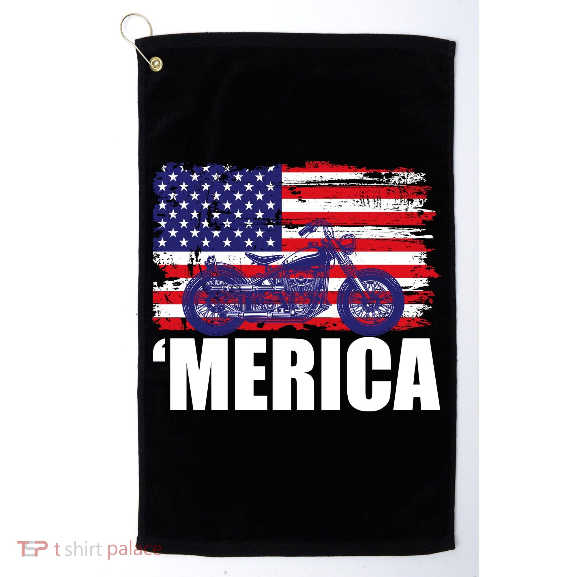 Merica USA Motorcycle  Golf Towel