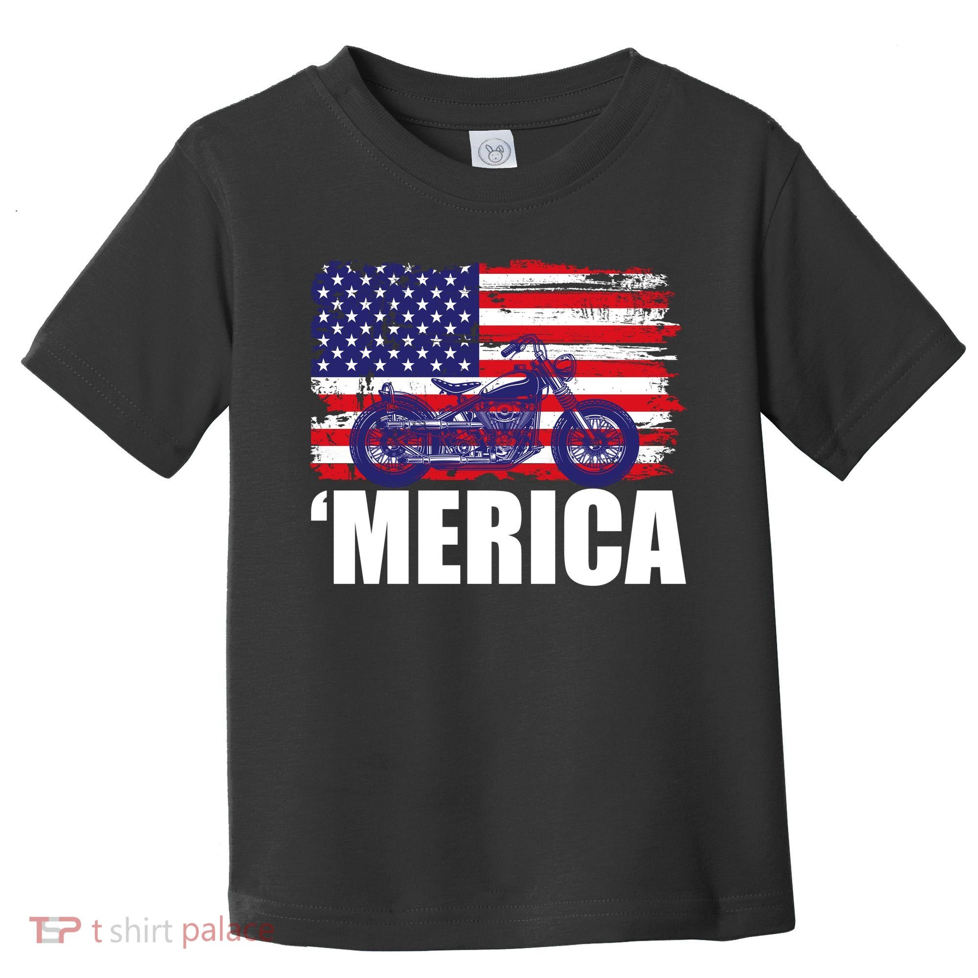Merica USA Motorcycle  Toddler T-Shirt