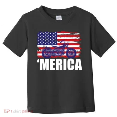 Merica USA Motorcycle Toddler T-Shirt