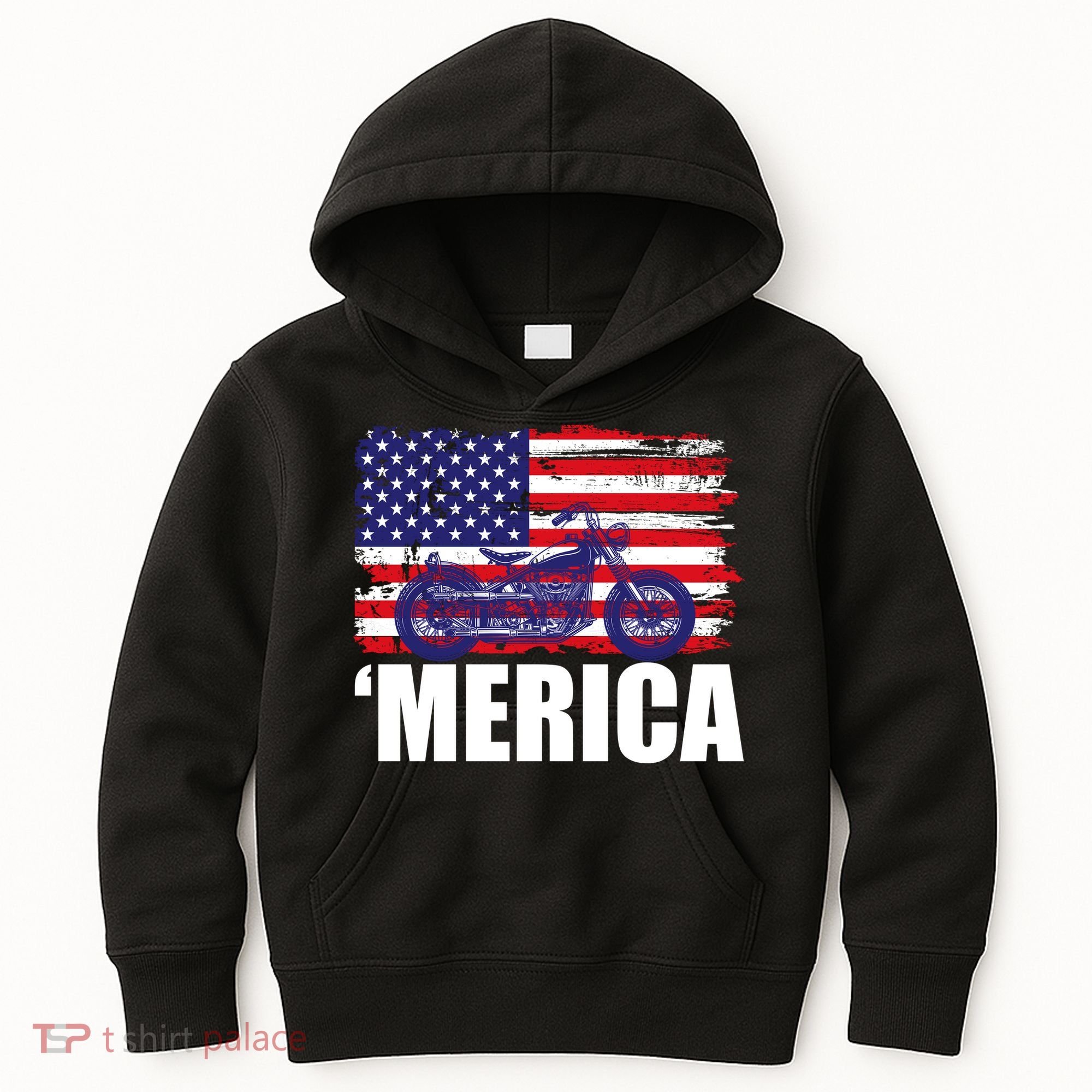 Merica USA Motorcycle  Kids Hoodie