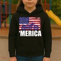 Merica USA Motorcycle  Kids Hoodie thumb 3