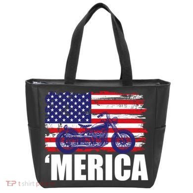 Merica USA Motorcycle  Tote Bag