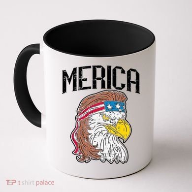 Merica Vintage Patriotic Bald Eagle Coffee Mug