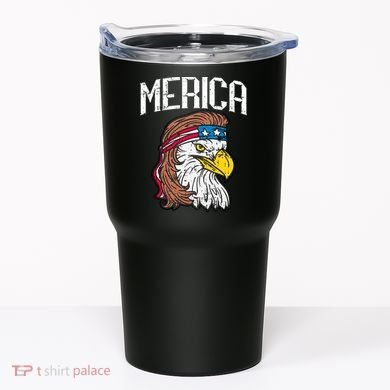 Merica Vintage Patriotic Bald Eagle Tumbler