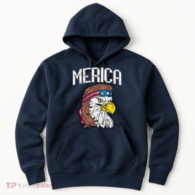 Merica Vintage Patriotic Bald Eagle Hoodie