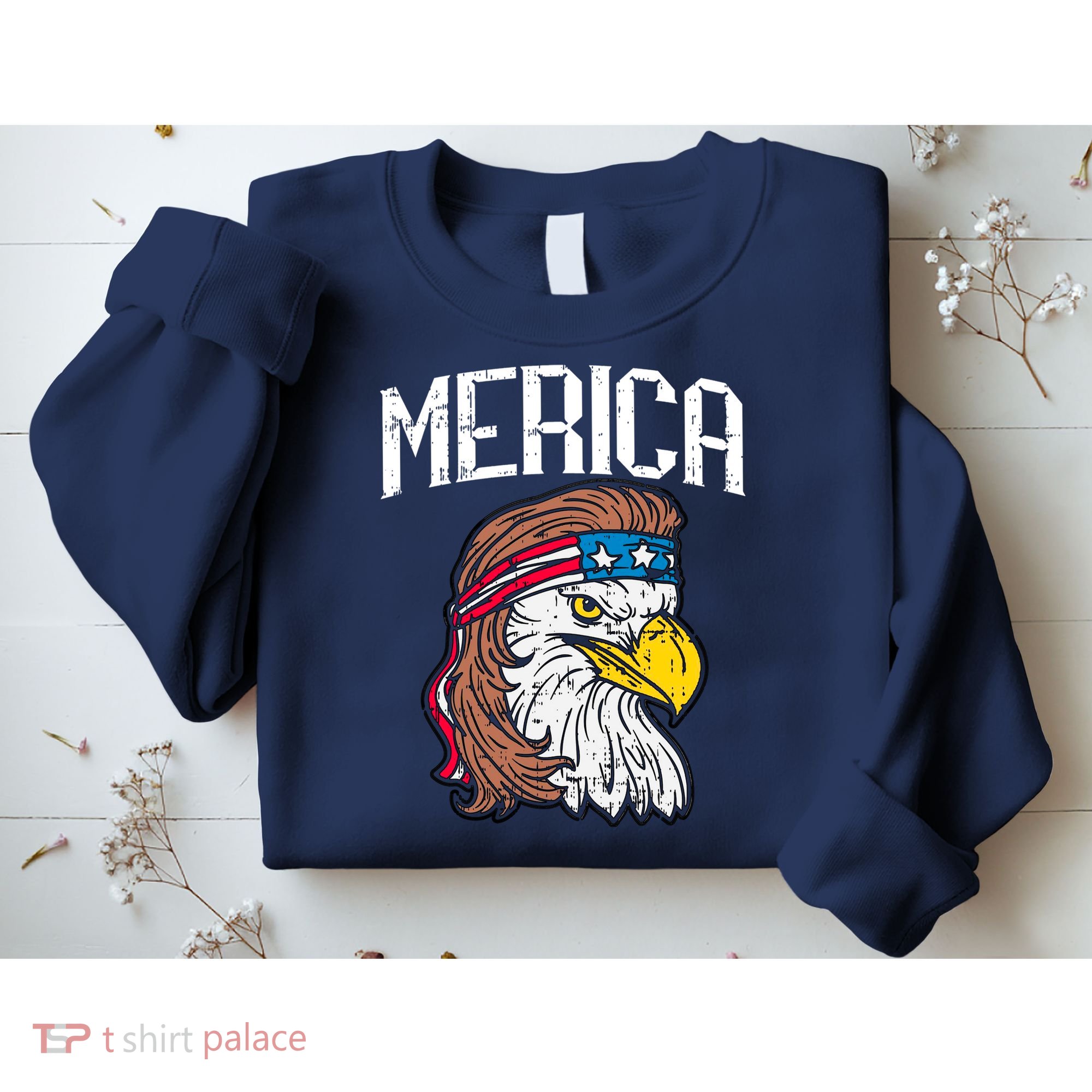 Merica Vintage Patriotic Bald Eagle Sweatshirt