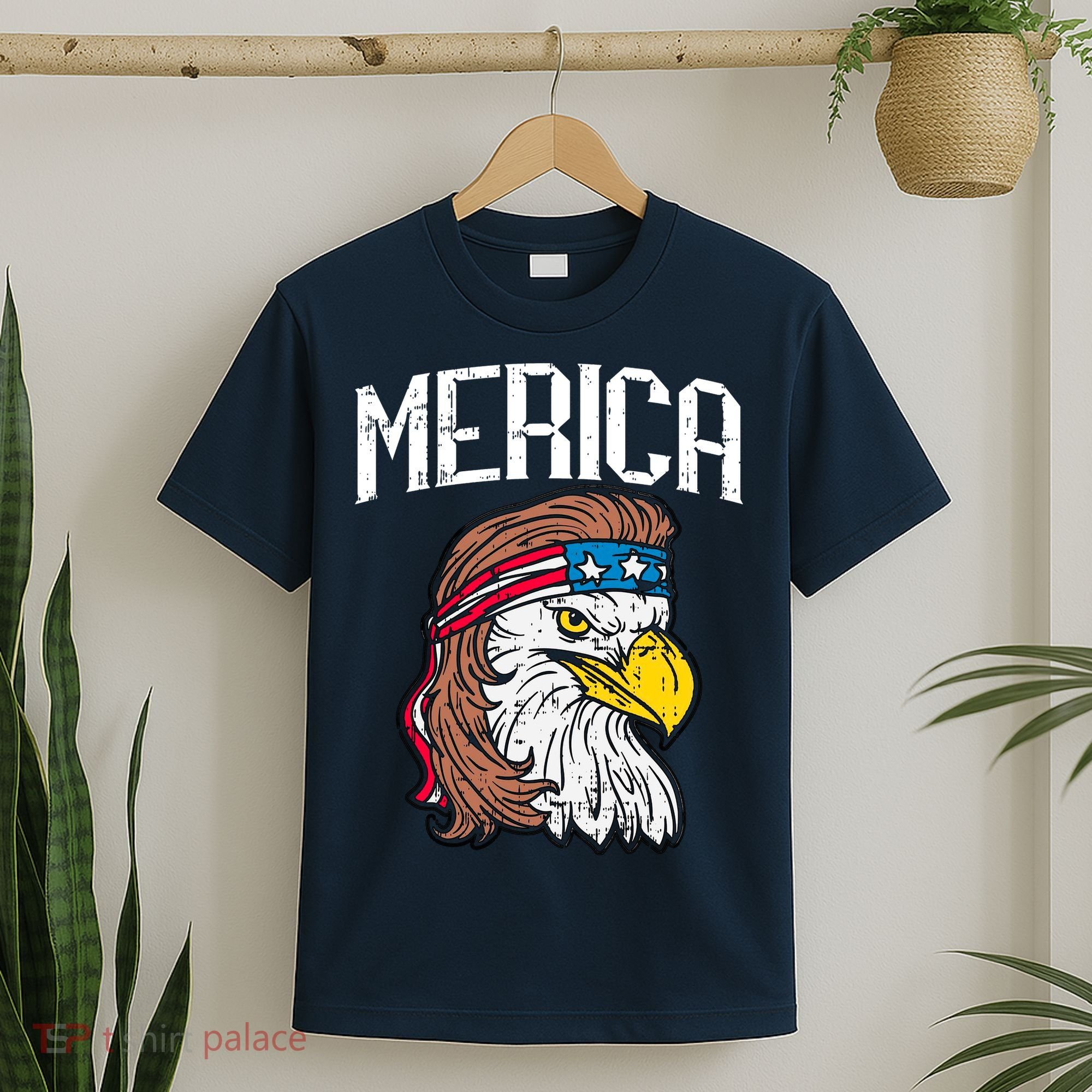 Merica Vintage Patriotic Bald Eagle T-Shirt