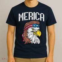 Merica Vintage Patriotic Bald Eagle T-Shirt thumb 3