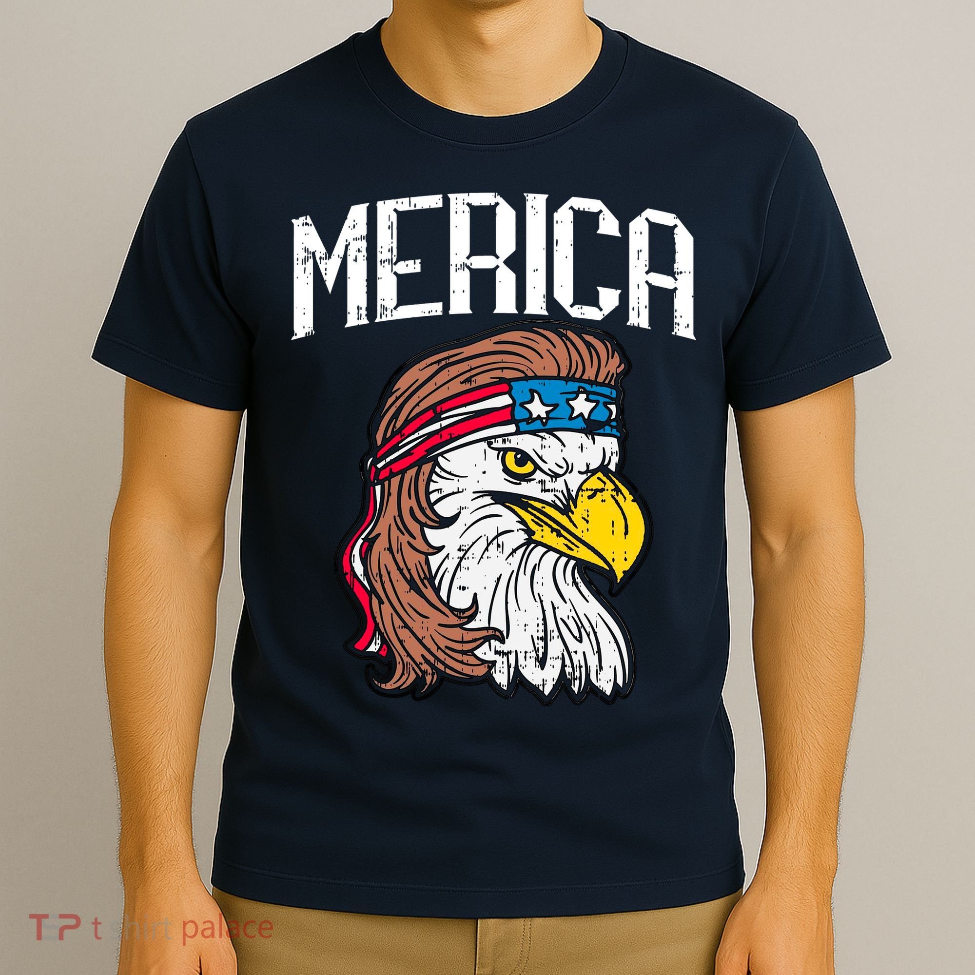 Merica Vintage Patriotic Bald Eagle T-Shirt