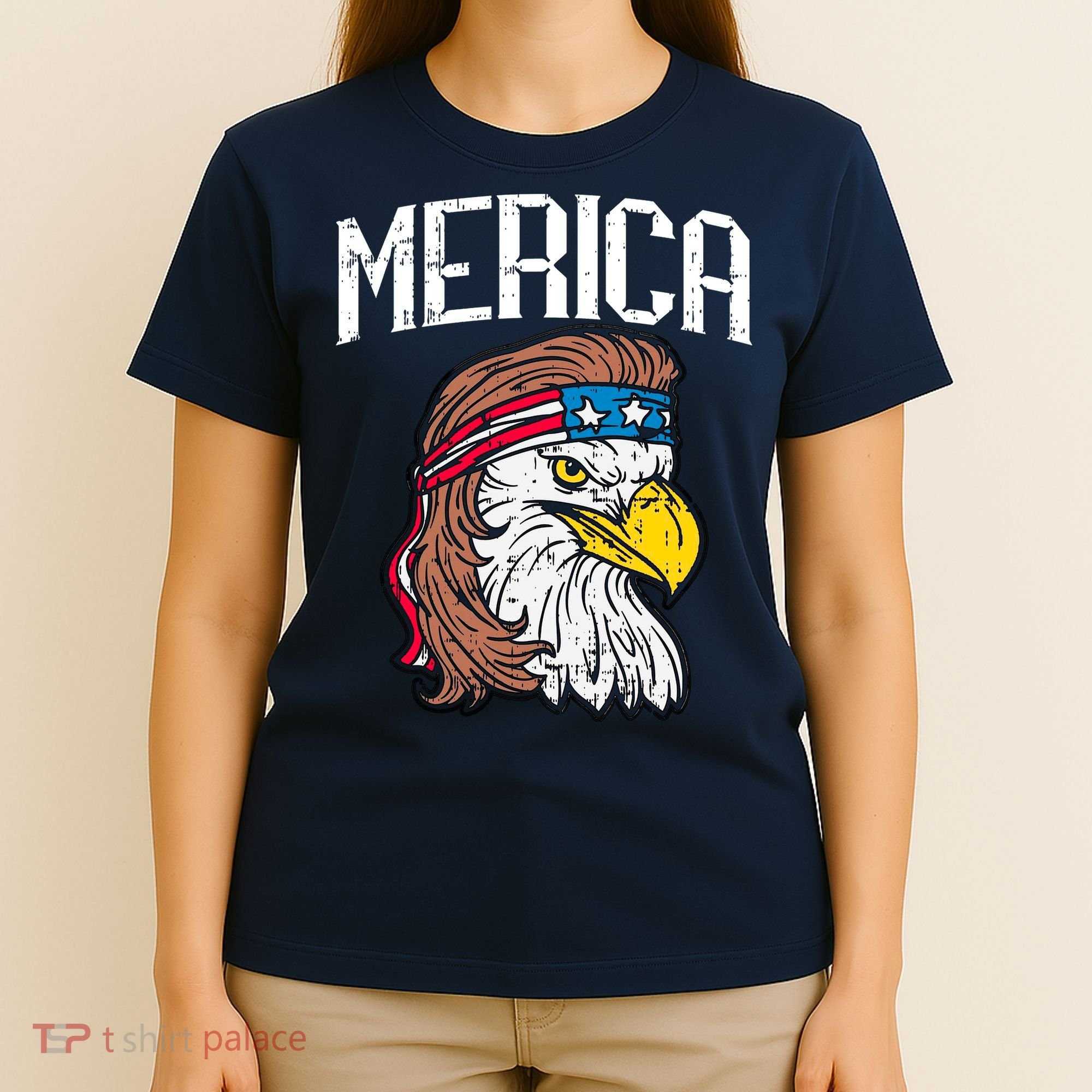 Merica Vintage Patriotic Bald Eagle T-Shirt