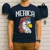 Merica Vintage Patriotic Bald Eagle T-Shirt thumb 6