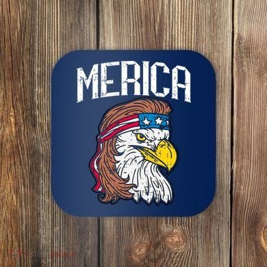 Merica Vintage Patriotic Bald Eagle Coaster