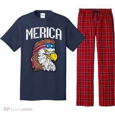 Merica Vintage Patriotic Bald Eagle Pajama Set
