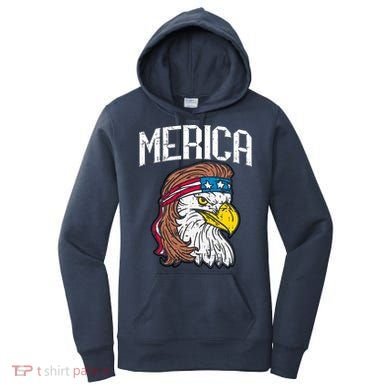 Merica Vintage Patriotic Bald Eagle Women's Hoodie