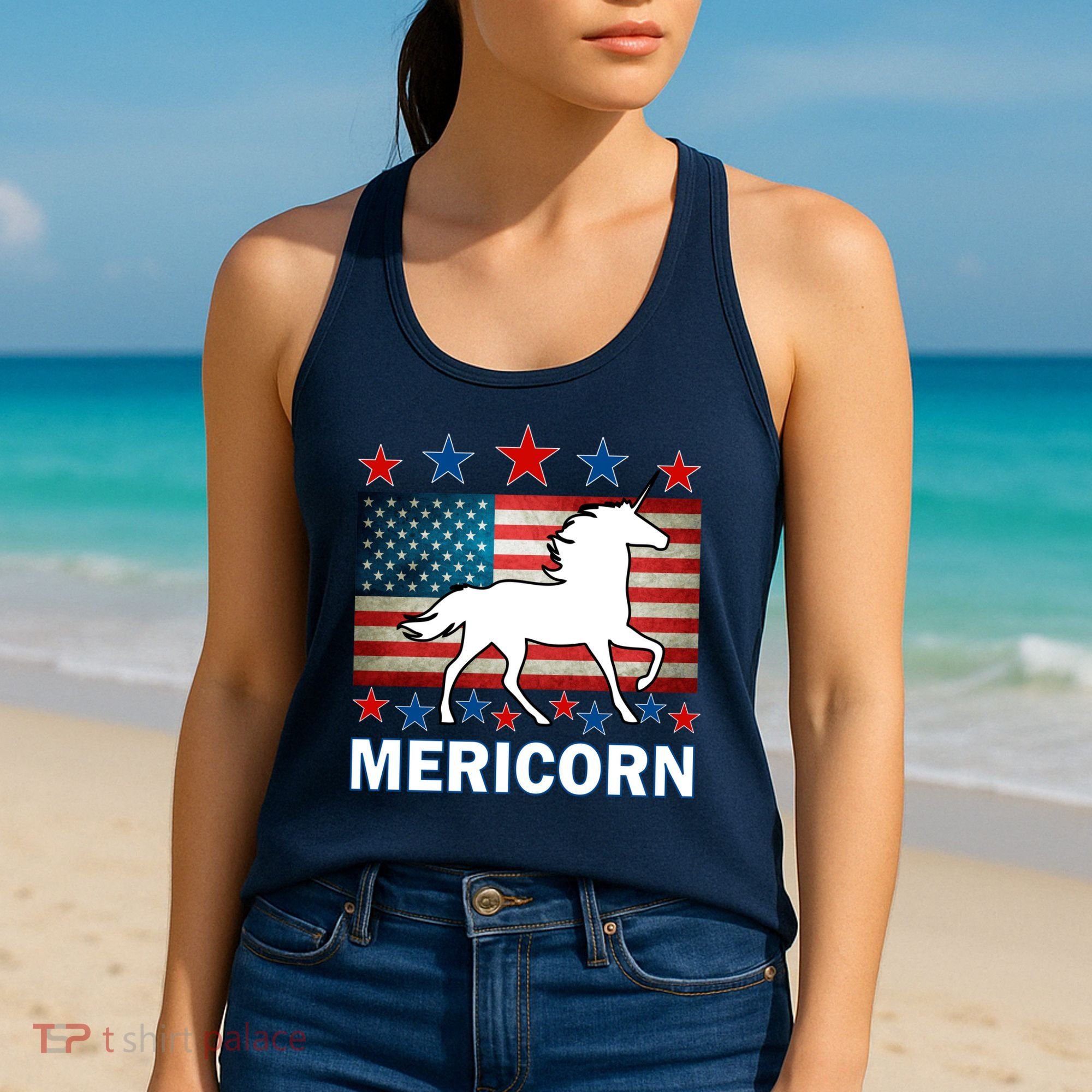 Mericorn American Unircorn Women's Tank Top