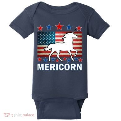Mericorn American Unircorn Baby Bodysuit