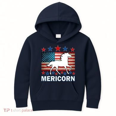 Mericorn American Unircorn Kids Hoodie