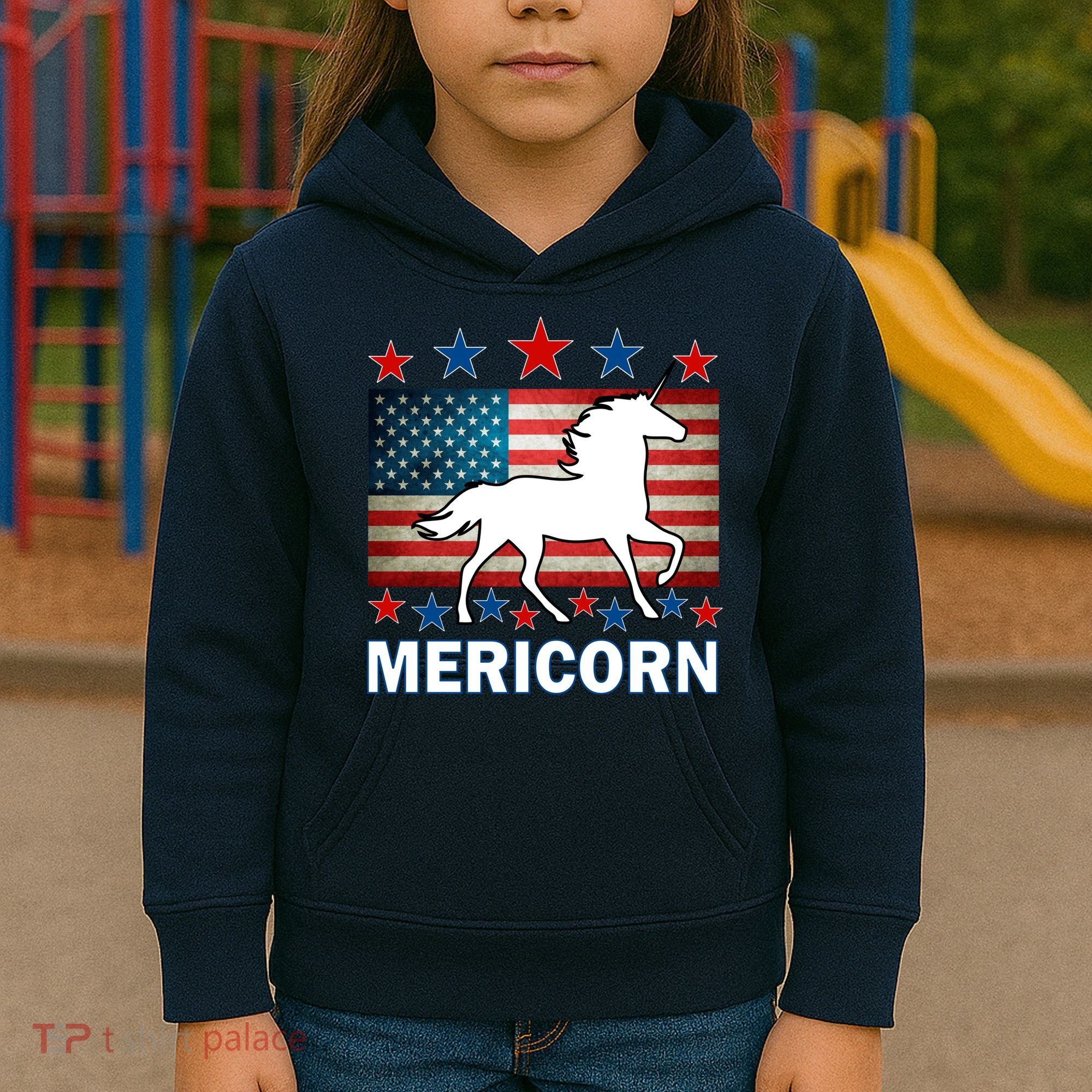 Mericorn American Unircorn Kids Hoodie