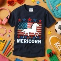 Mericorn American Unircorn Kids T-Shirt thumb 3