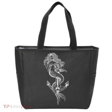 Mermaid Anchor Tote Bag
