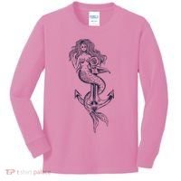 Mermaid Anchor Kids Long Sleeve Shirt thumb 0