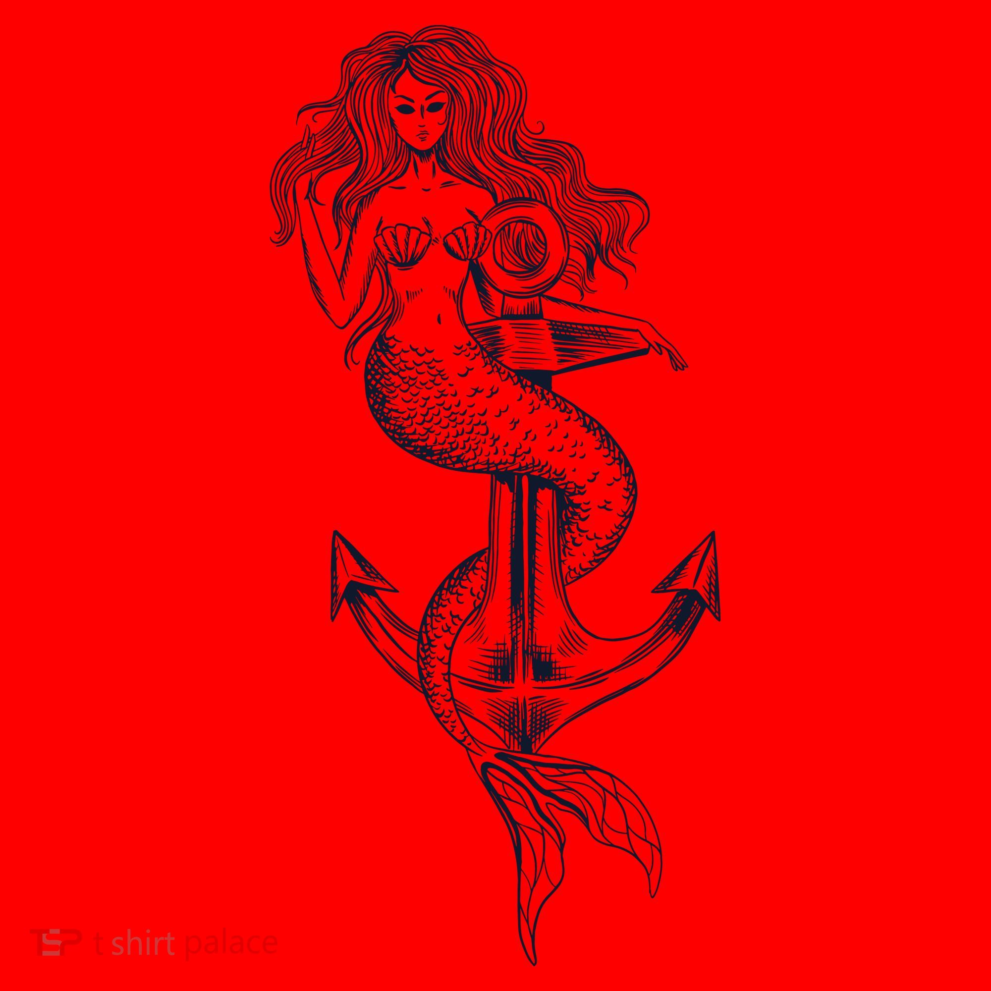 Mermaid Anchor Santa Hat