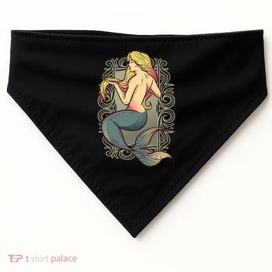 Mermaid Illustration USA-Made Doggie Bandana