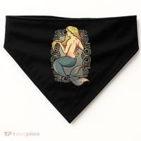 Mermaid Illustration USA-Made Doggie Bandana thumb 0