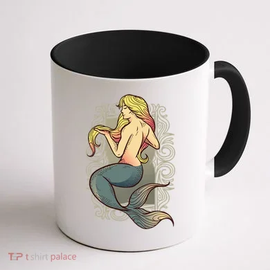 Mermaid Illustration Coffee Mug back