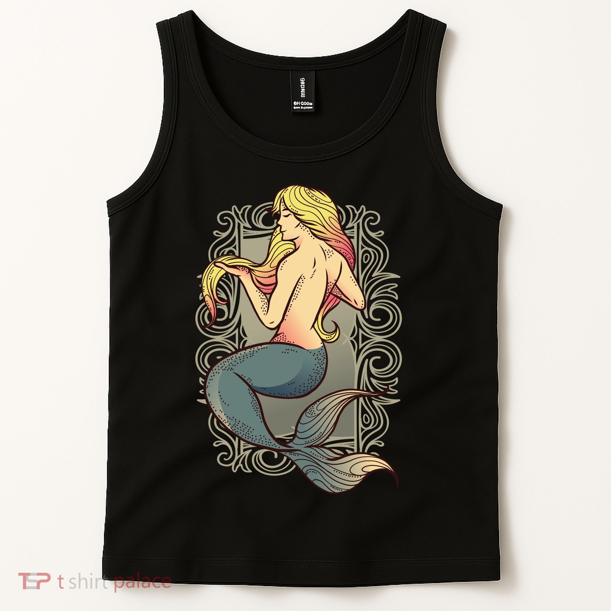 Mermaid Illustration Tank Top