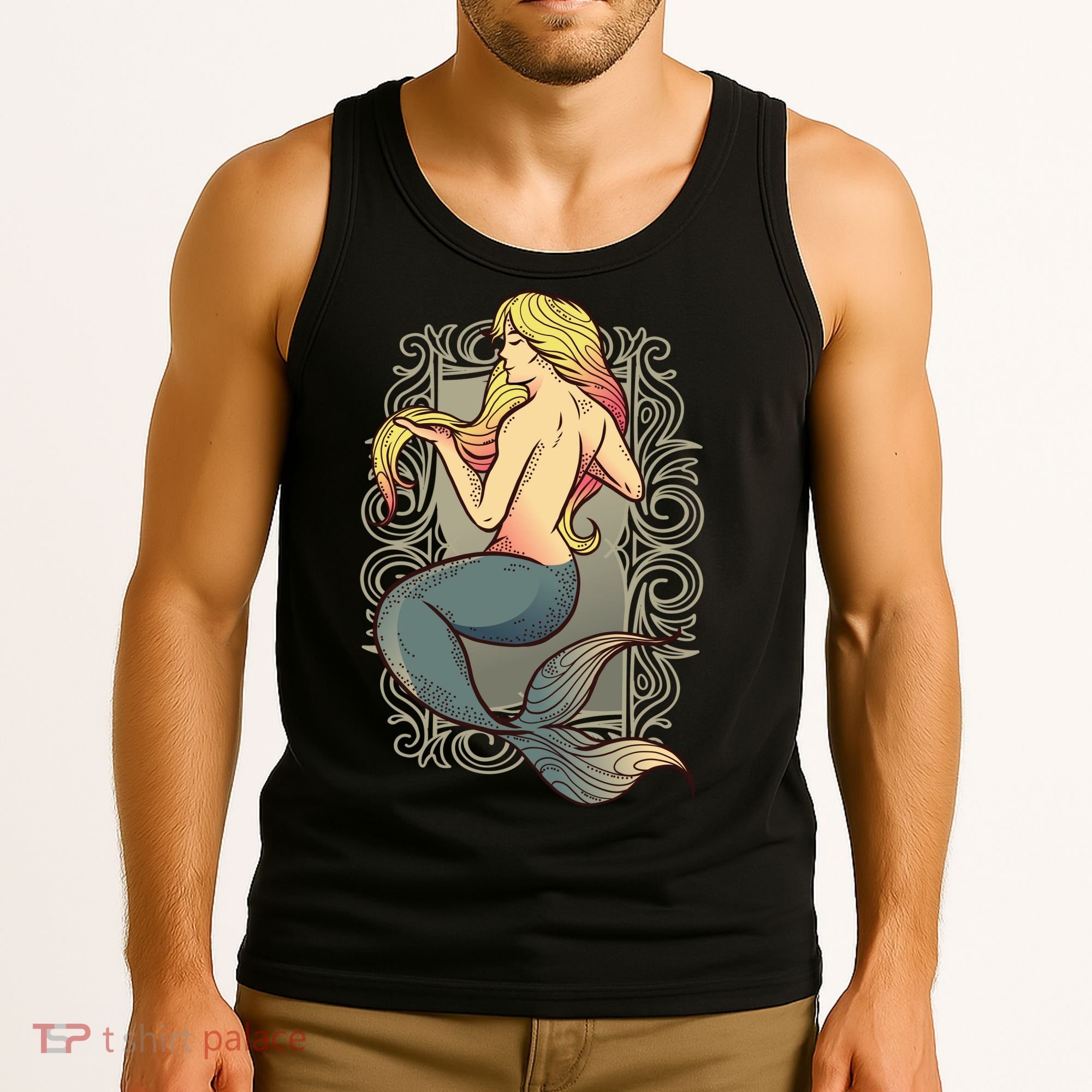 Mermaid Illustration Tank Top