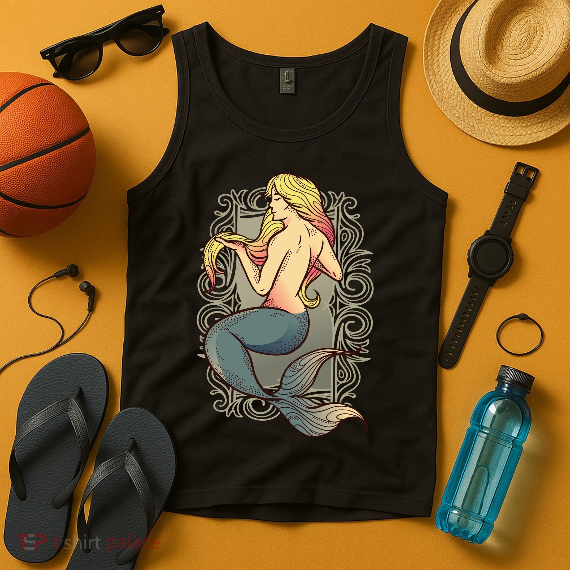 Mermaid Illustration Tank Top
