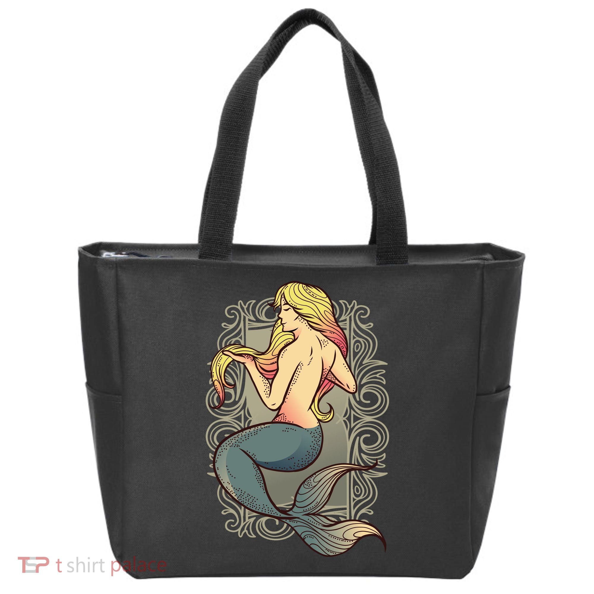 Mermaid Illustration Tote Bag